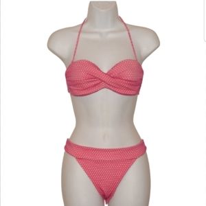 VICTORIA'S SECRET Pink Mesh Twist Bandeau Bikini M